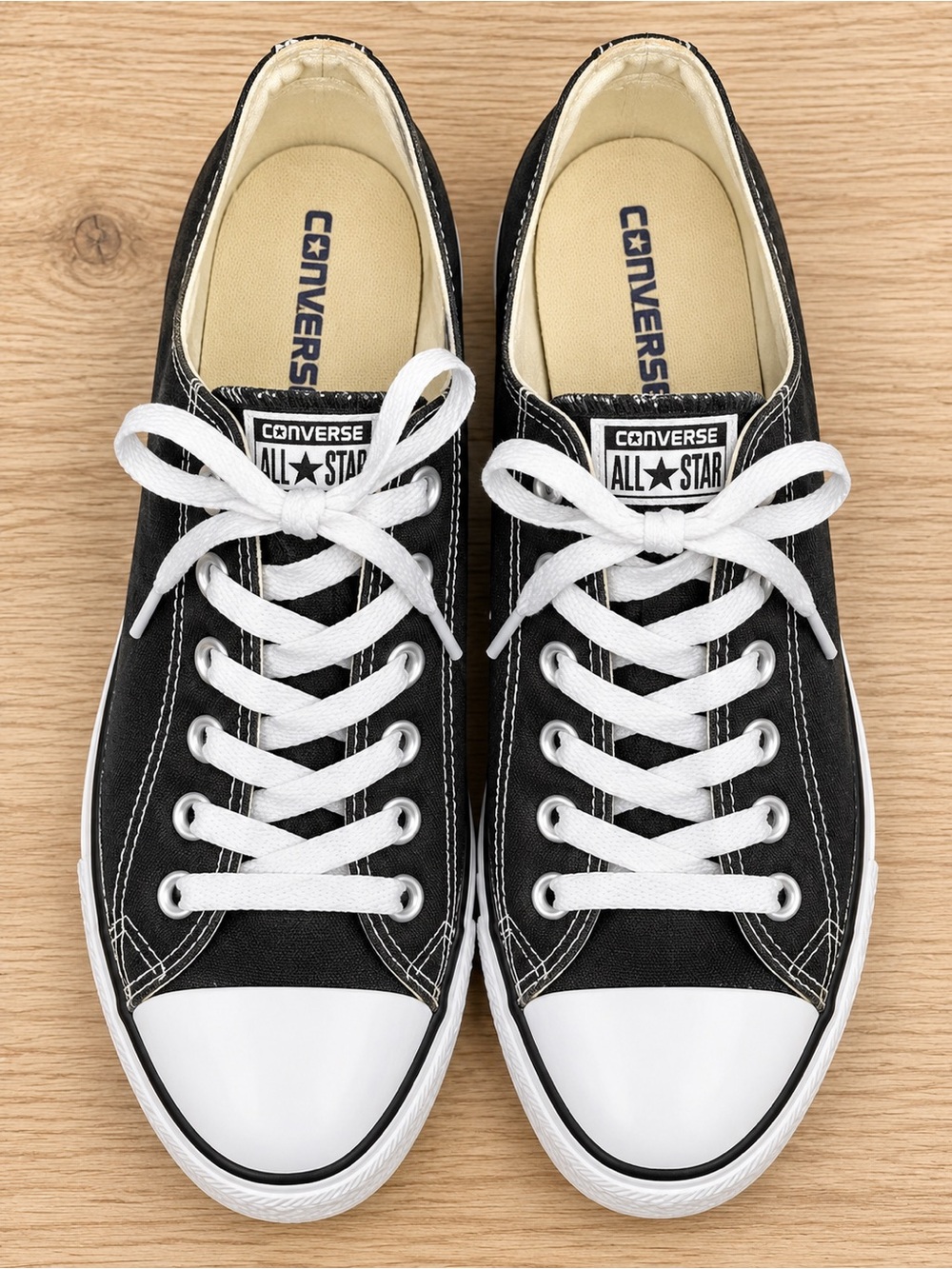 Converse Low Top Sneakers in Black and White